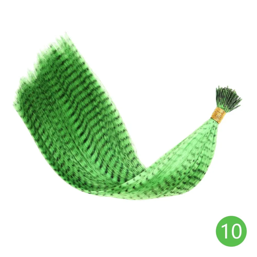 Lansa Feather Hair Extension 10Pieces Fake Hair I Tip Rainbow Synthetic Hair 16inch Hairpiece Feather for Hair Extension — image 16