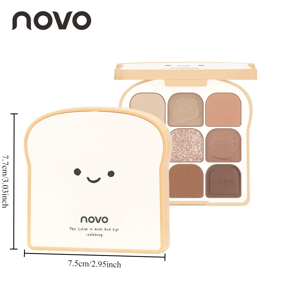Qingcai Soft Fantasy Toast Eye Shadow Plate Pearl Eye Plate Cute Makeup Palette Women'S Cosmetics Lasting Natural