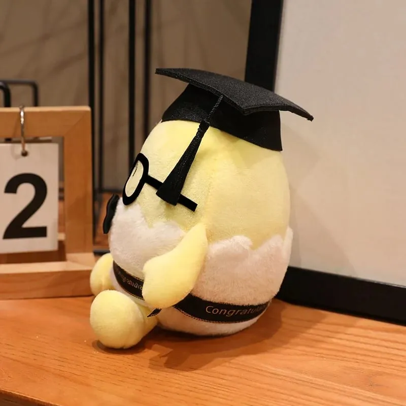 15/25cm Ribbon Humanoid Egg Plush Toy Graduation Bachelor Doctor Stuffed Plushie Kawaii Mascot Souvenir Classmate Gift — image 8
