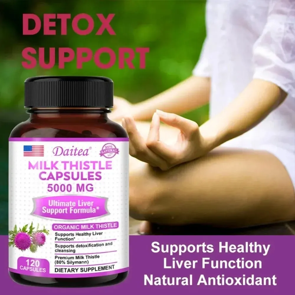 Milk Thistle with Dandelion Root - Antioxidant Liver & Kidney Health Support Supplement - Vegan Non-GMO Gluten Free — image 3
