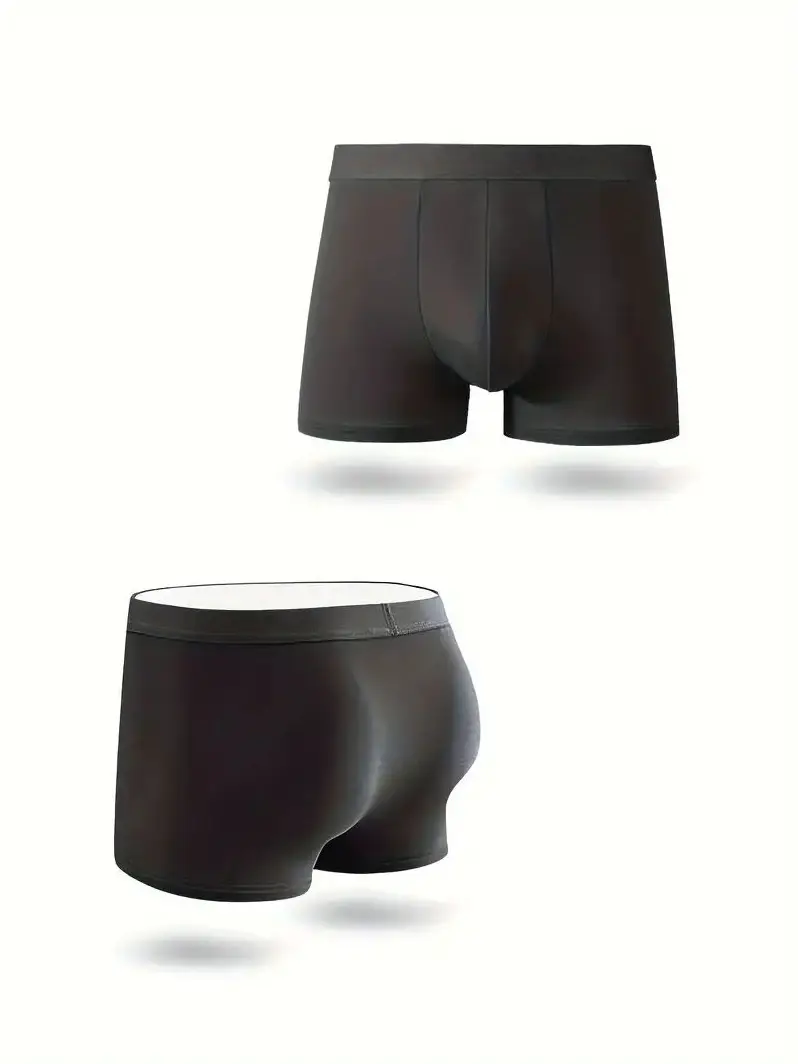 3Pcs/Set Men Boxer Shorts Ice Silk Underwear Antibacterial Boxer Brifes Comfort Panties Fashion Men Underpants Lingeries — image 6