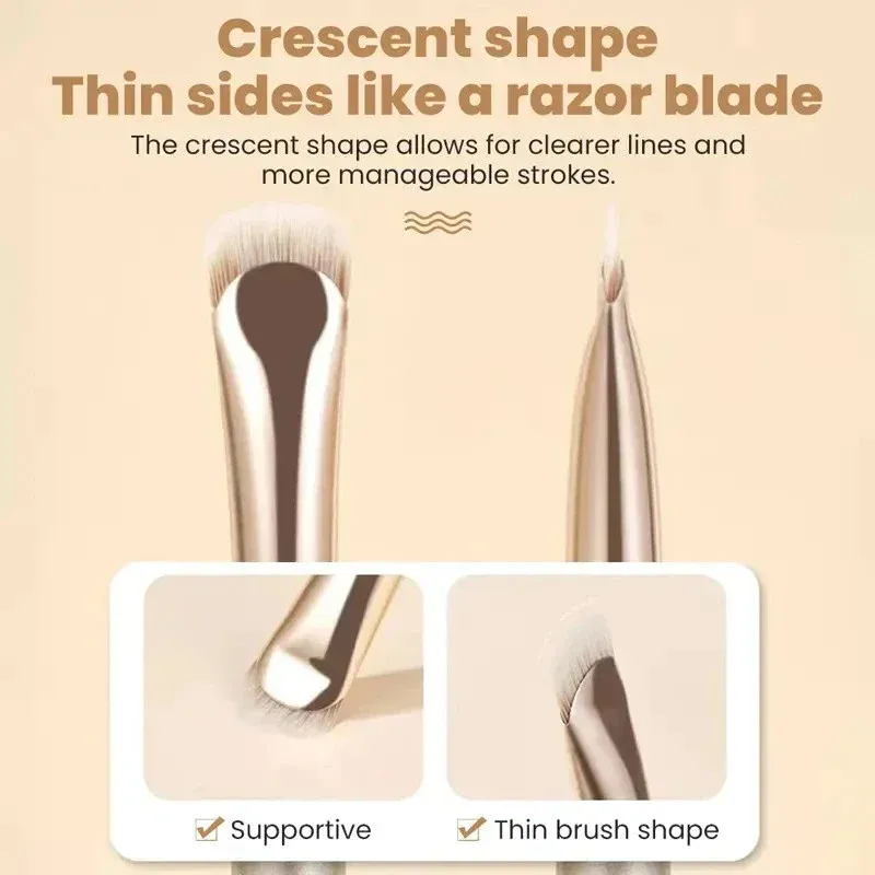 2pcs Curved Eyeliner Makeup Brushes Eye Makeup Smudge Tools Precision Soft Eyeshadow Brush Sharp Thin Small Eye Cosmetic Tools — image 2