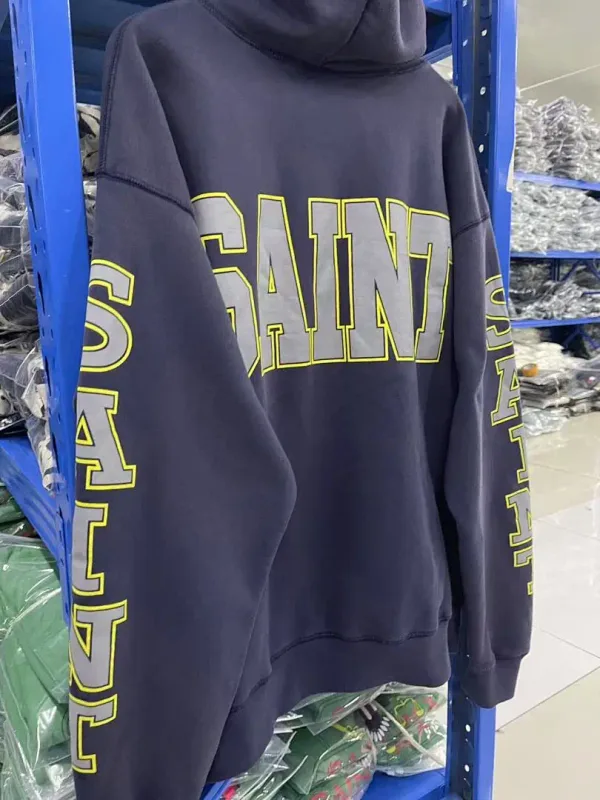 24FW SAINT Vintage Angel Printed Distressed Women Men Hooded Sweatshirt Hoodies Oversized Men Casual Cotton Pullover Hoodie