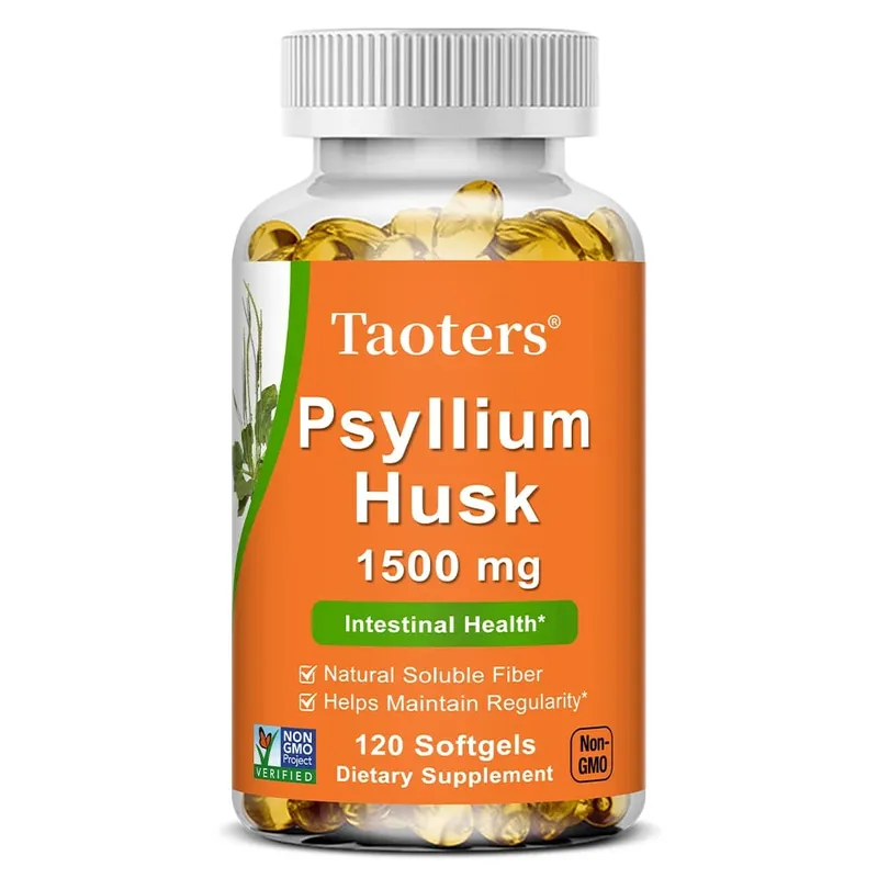 Psyllium Husk Supplement-Natural Soluble Fiber Promotes Digestion Supports Immunity and Promotes Intestinal Health 120 Capsules