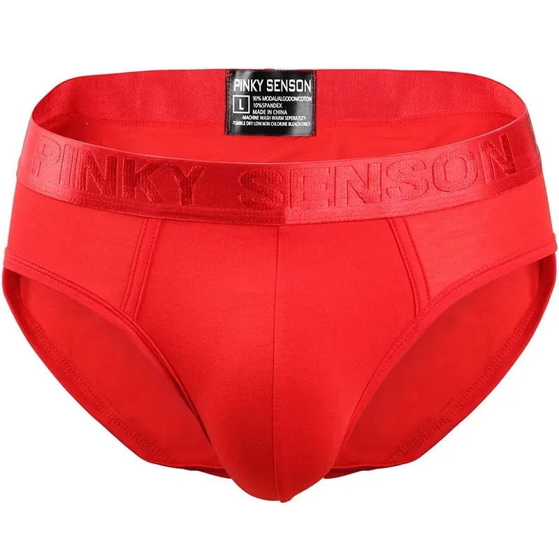 Pinky Seaso Brand Pinakamabentang Sexy Triangle Pants Modal Manipis Solid na Kulay na Panloob na Kasuotang Panloob na Lalaki Modal Briefs Ventilate Plus Size Men — image 26
