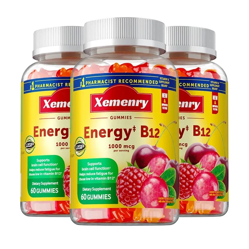 Vitamin B12 Gummies - It Helps Maintain Energy Boosts Metabolism and Supports Bones and The Immune System