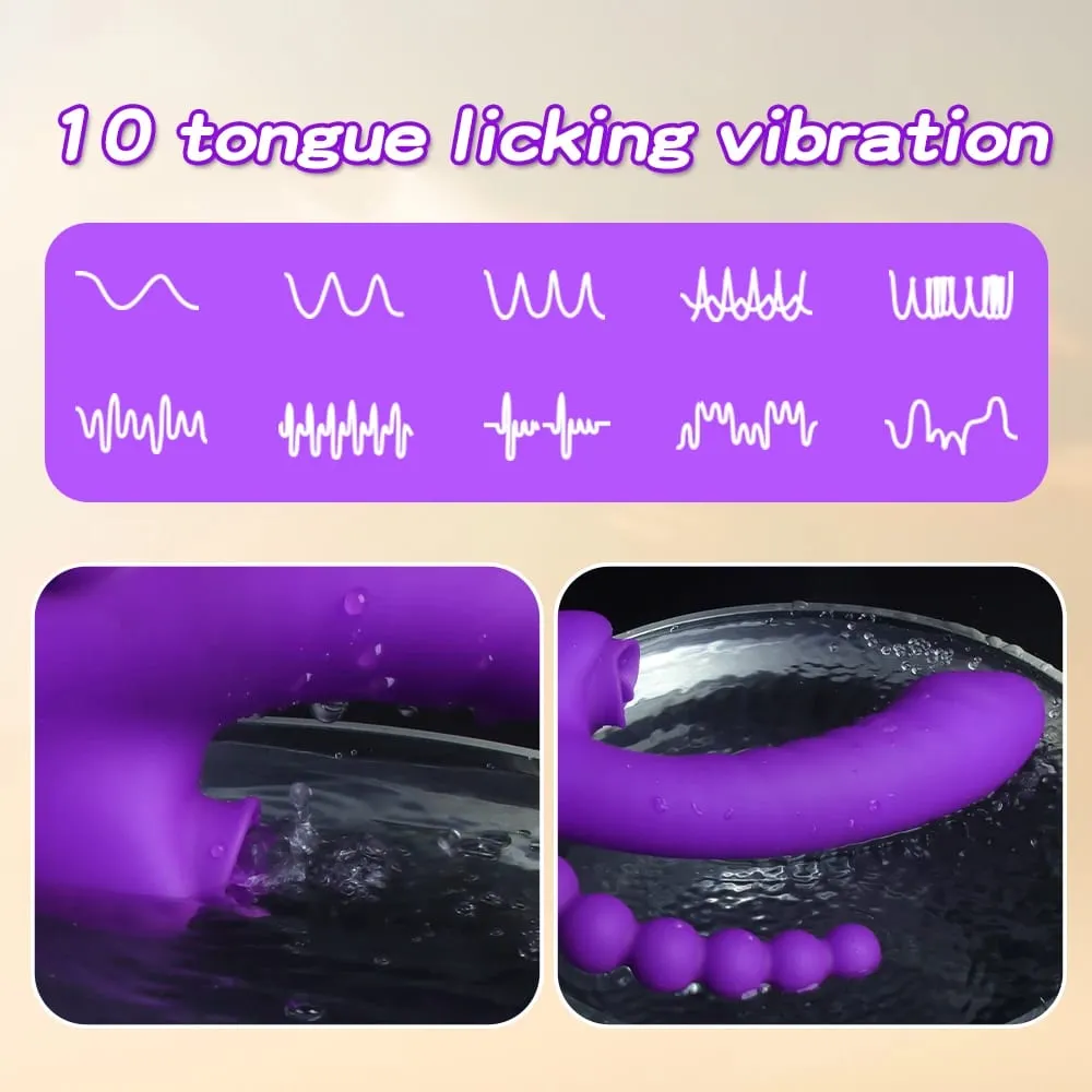 3 in 1 Tapping Flapping Vibrator Anal Sex Clitoris Clit Sucker Stimulator Sex Toys Female Licking Sucking Vibrators Adult Goods