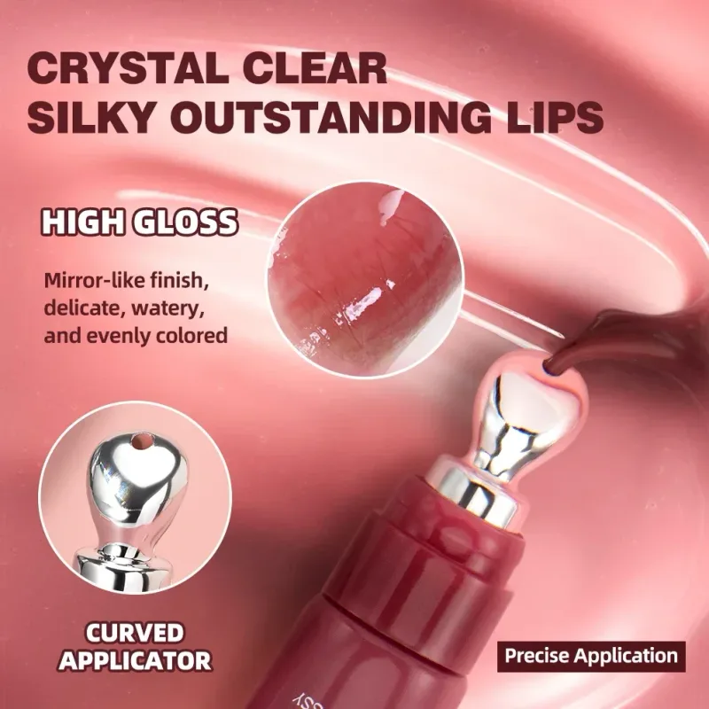 4 Farben Spiegelperle Fein schimmernder feuchtigkeitsspendender Pfeifen-Lipgloss Feuchtigkeitsspendender Kristallglanz-Lippenglasur-Schicht-Lippen-Make-up
