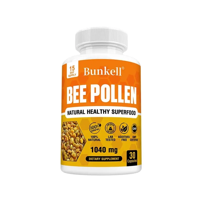 Συμπλήρωμα Bee Pollen 100% Φυσική Ακατέργαστη Γύρη μέλισσας Χορτοφαγικές Κάψουλες Προβιοτικά Superfood Digestion Ανοσοποιητική Υποστήριξη & Ενέργεια