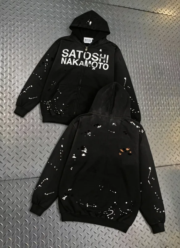 Street Casual SATOSHI Hoodies Pullover Embossed Pattern Embroidery Turtle Shell Design Washed Hooded Men Women Loose Sweatshirts — image 23