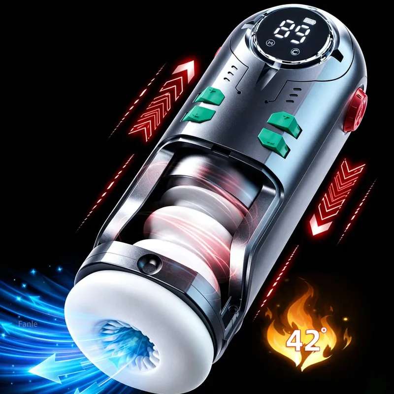 Male Masturbation Cup Automatic Telescopic Heated Sucking Pocket Pussy Blowjob Sex Machines Toy Adult Goods for Men Masturbator