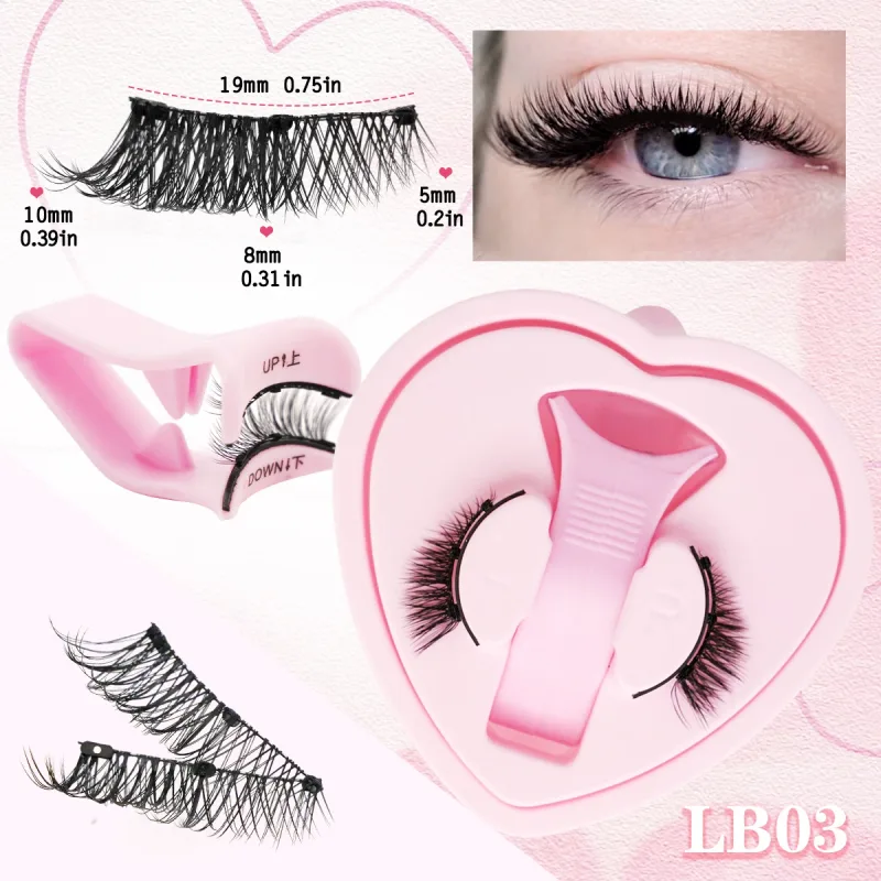 Magnetic Eyelashes Kit Natural 3D Mink Lashes Thick Fluffy False Lashes No Glue Needed Fake Eyelash Makeup Faux Cils