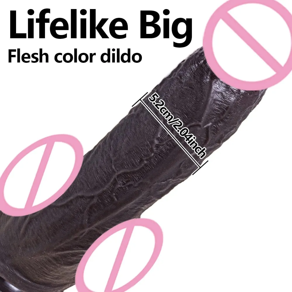 Realistic Dildo Soft Silicone Dick Penis With Strong Suction Cup Testicles Veins For Anal Play Experience Adult Sex Toy For Wome — image 2