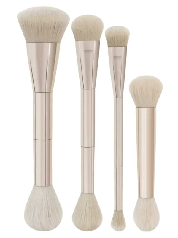 5-Piece Professional Makeup Tool Set for the Face Dual-Ended Multifunctional Makeup Brushes in Rose Gold Including a Dual-Ended Facial Makeup Brush Set Featuring Angled Tapered Foundation Brush Contour Brush Blush Brush Loose Powder Brush E — image 5