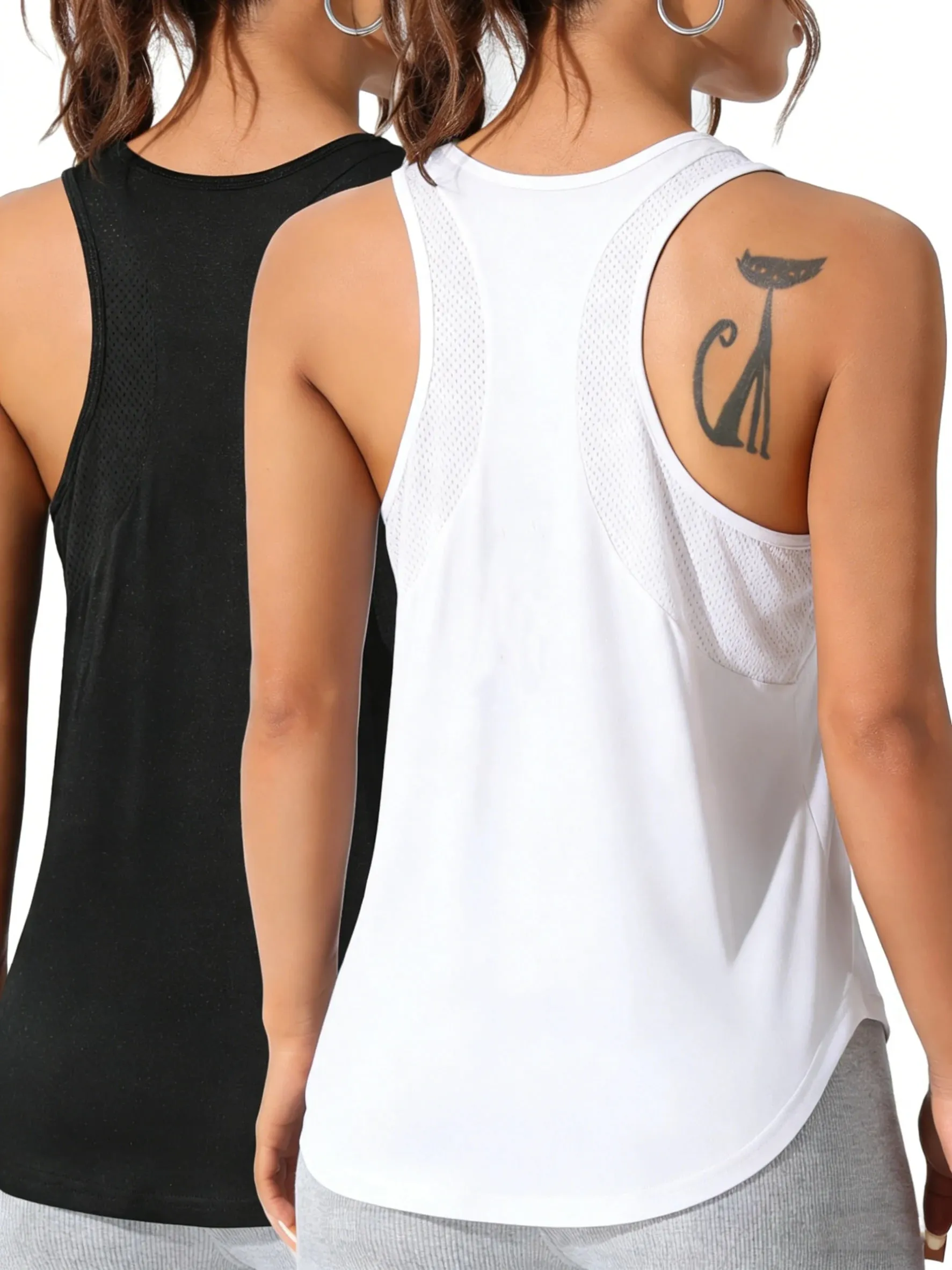 Summer Solid Sleeveless Tops Womens Quick Drying Sports Vest Loose Breathable Soft Gym Outdoor Wear Basic Womans Tank Shirts