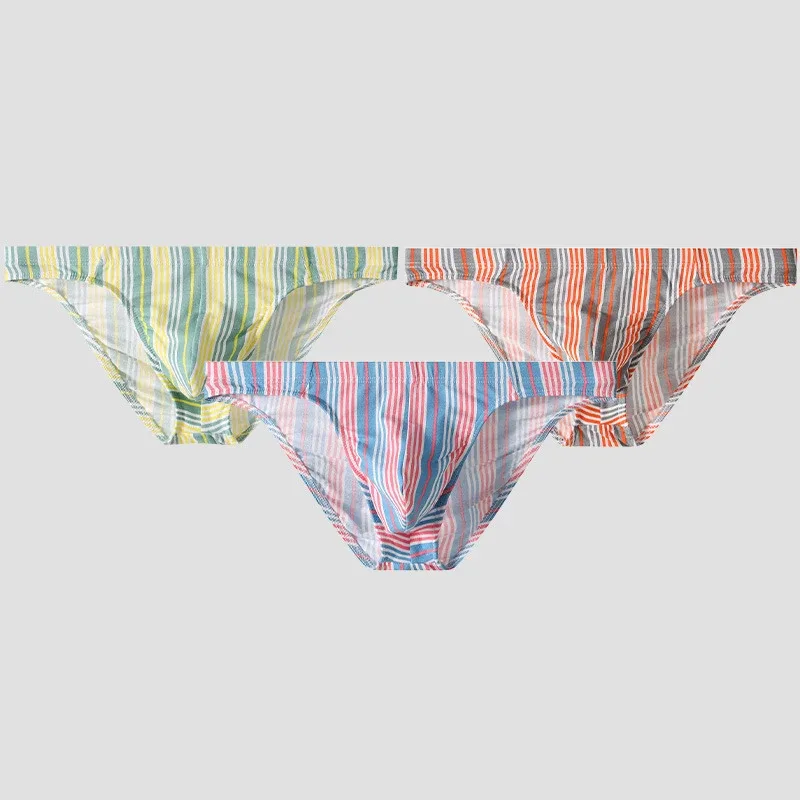 Sexy Men Briefs Cotton Male Breathable Comfortable U Bulge Pouch Underwear Mid Waist Striped Panties Hombre Soft Youth Undies — image 7