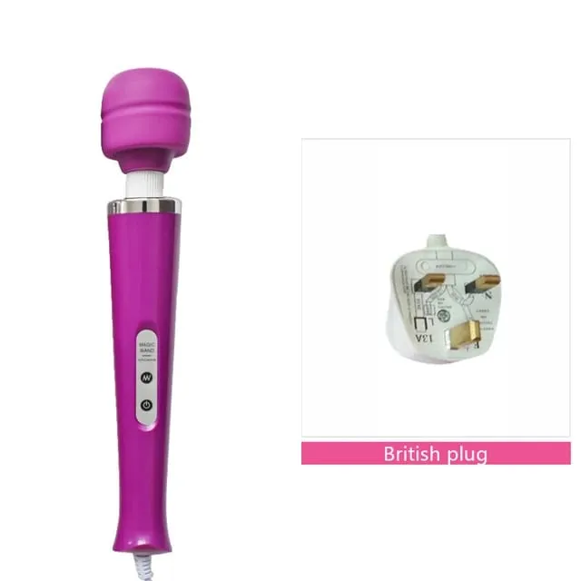 成人性玩具 AV 振動器強力魔棒 G 點刺激按摩器陰蒂振動器性玩具女性自慰黑狼新款 10 速魔棒按摩器大魔棒按摩棒 AV 振動器性感陰蒂女性性玩具歐元