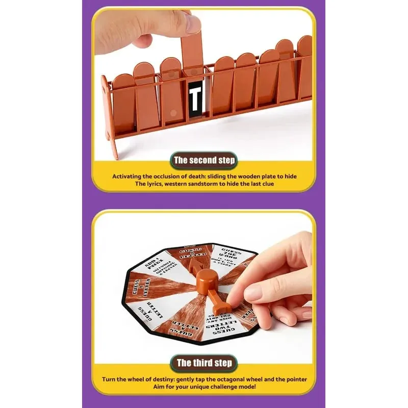New Cowboy Magnetic Mysterious Executioner Guessing Game Gallows Collapse Tabletop Word Game Family Party Game Christmas Toy — image 4