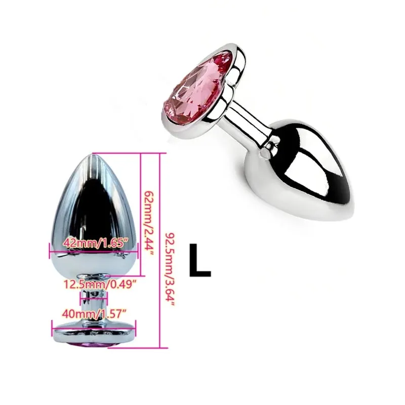Heart Shaped Metal Anal Plug Butt Plug 6 Colors S/M/L Sizes Unisex Adult Sex Toys for Men Women Anal Massager Pleasure Toy — image 23