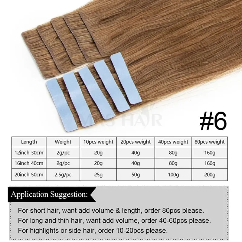 Injected Tape in Extensions Human Hair Invisible Tape in Hair Extensions 1B Natural Seamless PU Weft Tape On Hair 10pcs/pack