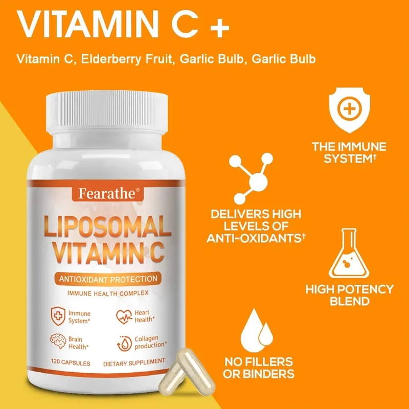 Natural Liposomal Vitamin C - Immune System & Collagen Booster High Absorption Skin Vitamins Vegeterian Vegan Non-GMO — image 3
