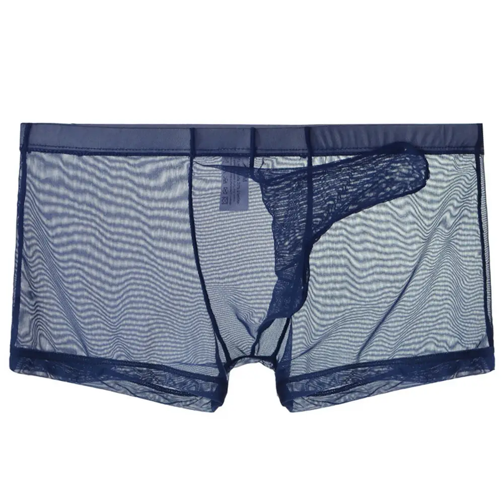 Biancheria intima leggera trasparente da uomo sexy in rete trasparente trasparente con boxer traspiranti, mutandine boxer maschili con separazione di proiettili — image 14