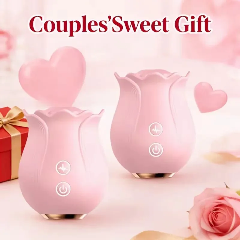 Rose Shape Vagina Sucking Vibrator Intimate Good Nipple Sucker Oral Licking Clitoris Stimulation Powerful Sex Toys for Women — image 5