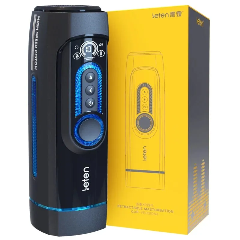 Leten Upgraded X9-IV Male Masturbator High Speed 45mm Piston Telescopic Heating AV Real Vagina Hatano Voice Cup Sex Toys For Men — image 1