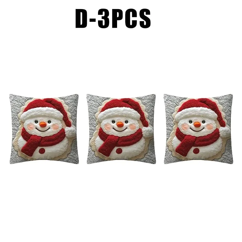 Christmas Character Cushion Cover Snowman Reindeer Digital Print on Stretch Fabric for Festive Home Decor — image 17