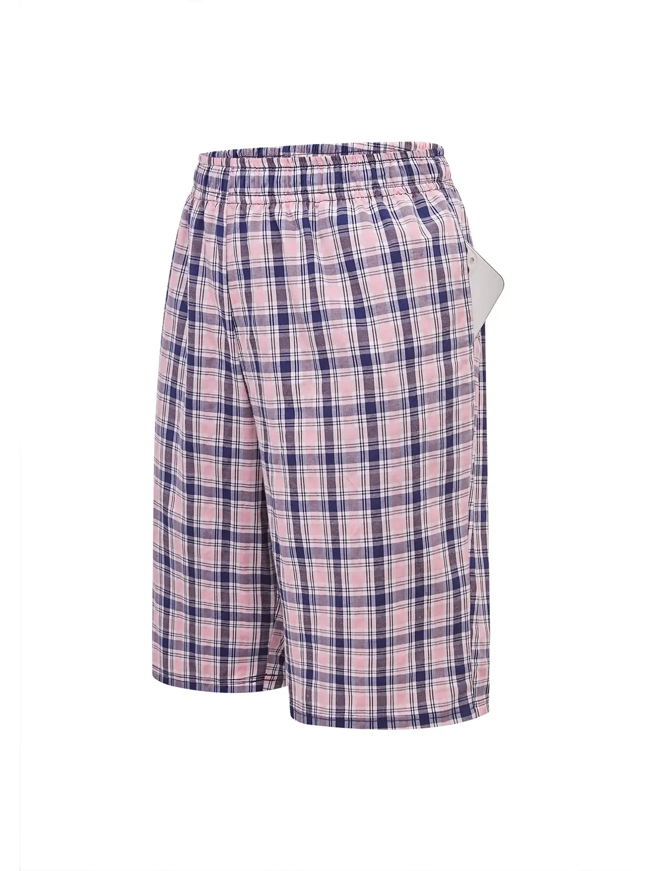 Pantaloni ad angolo piatto da spiaggia lunga da uomo Cintura elastica a quadretti casual Comodo pantalone da boxe per giovani casual per la casa da uomo