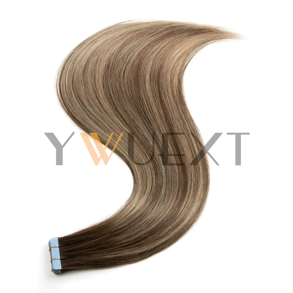 Real Human Hair Tape in Extensions 16'' 20'' Natural Straight High Light Seamless Tape Hair 20pcs On Double Sided Tape 30g/pack — image 16