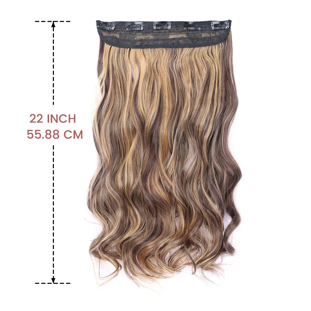 Kẹp tổng hợp trong phần mở rộng tóc 5 kẹp trong một mảnh sợi tóc lượn sóng nhiệt độ cao dành cho phụ nữ hàng ngày trong kỳ nghỉ tiệc tùng — image 6