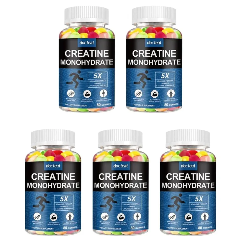 Docteat Creatine Monohydrate Gummies Chewable for Strength and Power Supports Muscle Growth and Workout Recovery 80 Gummies — image 11