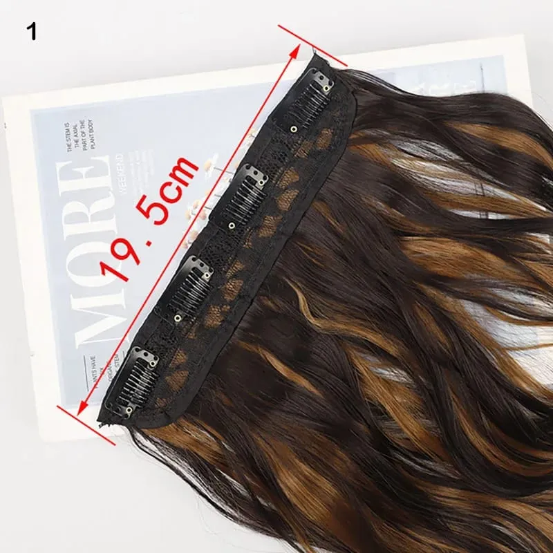 Jeedou Clip-in Hair Extensions 4PCS/Set Long Bouncy Curly Beach Wavy Hair for Women Brown Blonde Synthetic Hairpieces Daily Use