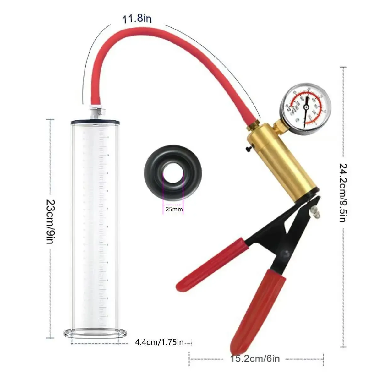 Male Penis Vacuum Pump Enlargement Acrylic Manual Sex Toys For Men Masturbation Penile Extender Trainer Delay Endurancer