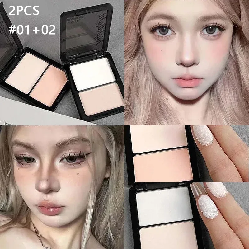 Two Color Highlight & Eye Shadow Powder Delicate Natural Lightweight Matte Finish Eyeshadow Soft Focus Face Brightening Makeup — image 9