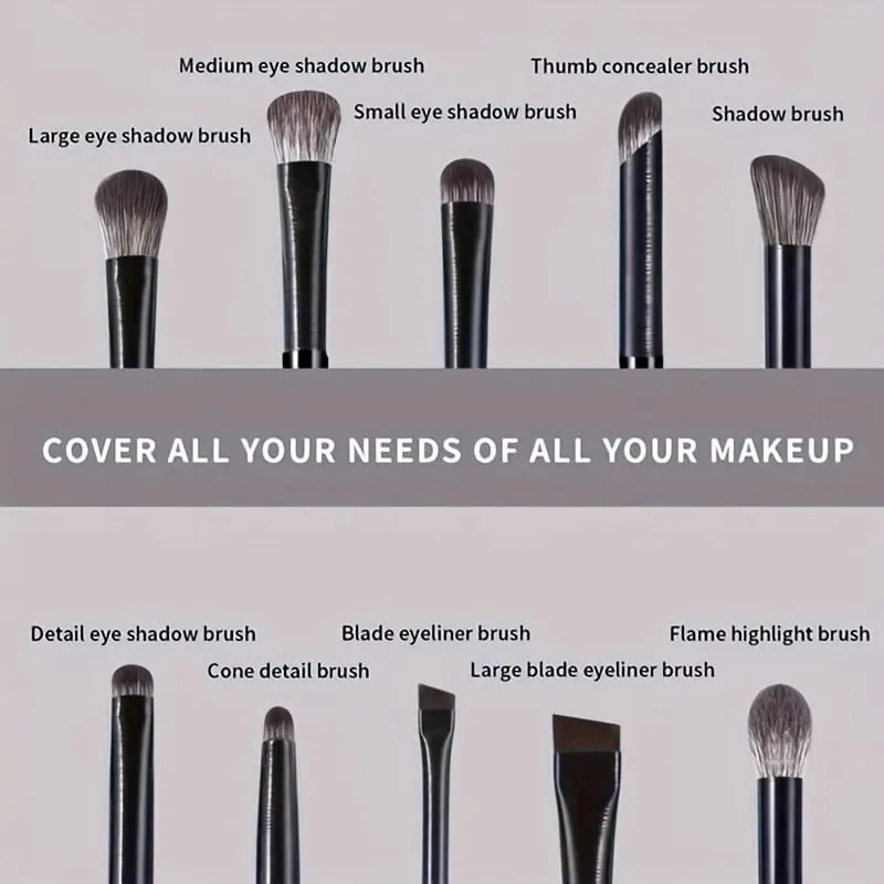 10-Piece Set Of Eye Shadow Makeup Set Brushes Create Perfect Eye Makeup Precise Eye Shadow Eyeliner Pen Contour Soft Bristle