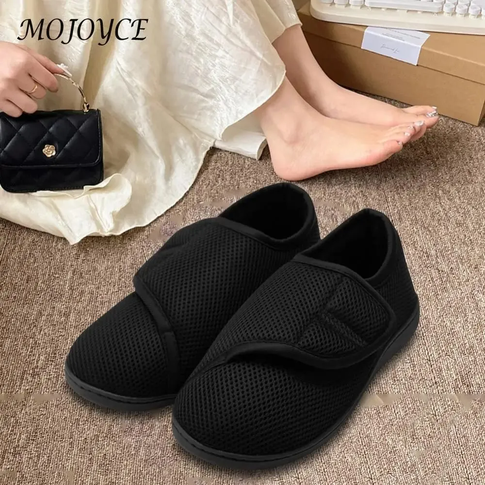 Unisex Diabetic Shoes Wide Walking Shoes na may Adjustable Closure Slip-On Orthopedic Shoes Hook and Loop Sneakers para sa Matatanda