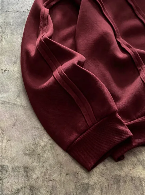 Striped solidcolor mens hooded sweatshirt with fleece forwarmth. Fashionable street casual loosefitting casual sweater with hood