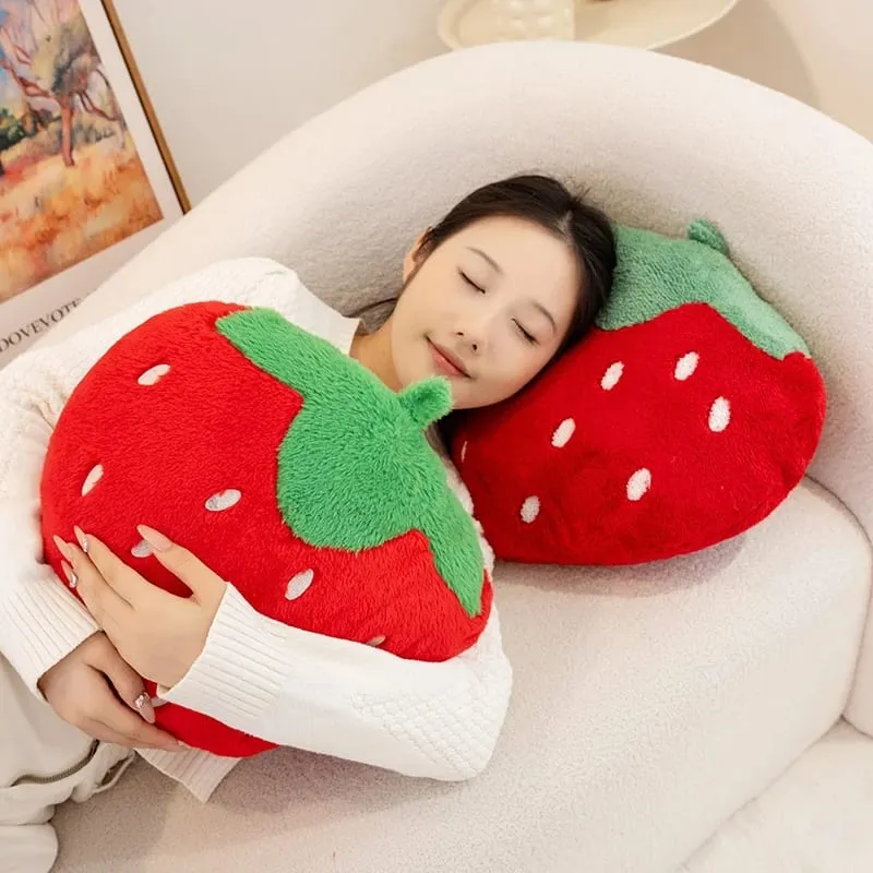 Strawberry Pillow Soft Stuffed Plush Toys Sweety Strawberry Sofa Hugging Pillow For Home Cushion Fruit Theme Birthday Gifts