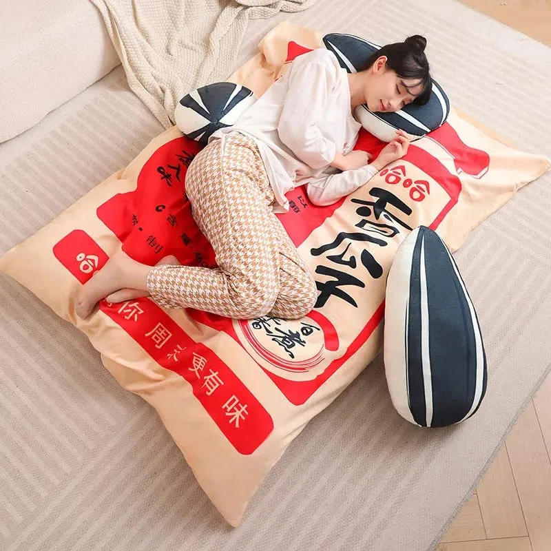 New Giant Size Simulation Chinese Bag Of Melon Seed Plush Toys Soft Soothing Pillow Mattress For Kids Family Funny Toys For Kids