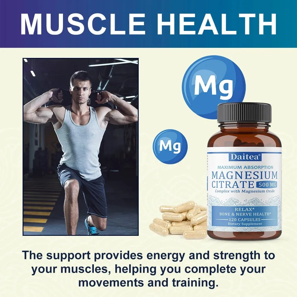Magnesium Citrate Complex 500 MG para sa Calm Relaxation at Digestion Health Support - High Absorption Magnesium Supplement — image 3