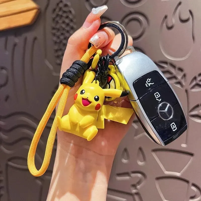 Genuine Pokemon Keychain Pikachu Gengar Sylveon Sprigatito Quaxly Fuecoco Anime Action Figure Toy Keyring Fragrance Pendant — image 4
