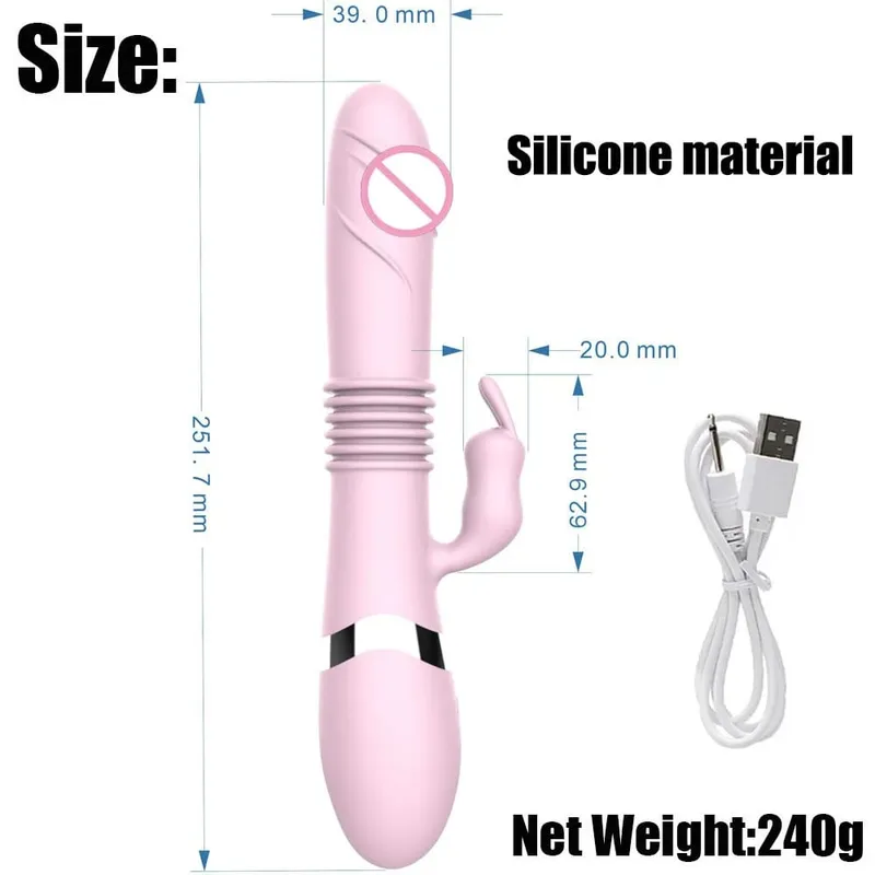 矽膠兔子振動器 3 合 1 G 點陰蒂肛門珠刺激器 10 種模式女性用推力振動性玩具
