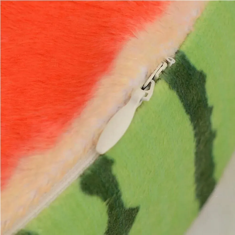 Soft Round Fruit Pillow Simulation Fruit Slice Print Seat Cushion Stuffed Inner Plush Fabric Sofa Cushion Sofa Decor