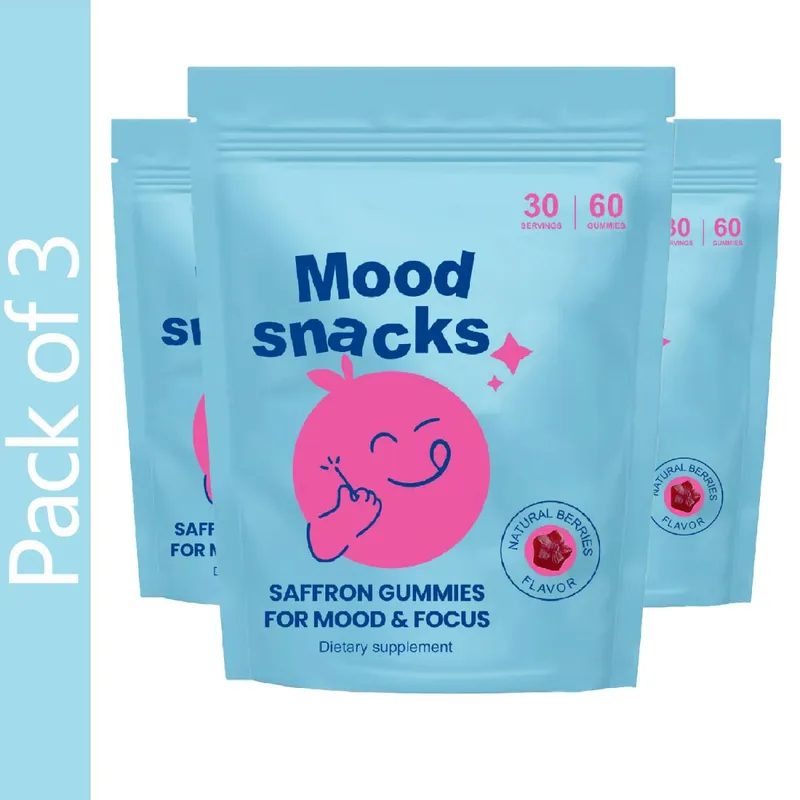 Saffron Gummies for Kids with Passion Flower Saffron Extract & GABA Calm Mood Support Supplement for Focus & Relaxation Mood