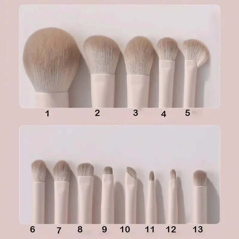13PC Korean Makeup Brush Set Eye Shadow Blush Contour Nose Shadow Concealer Complete Set of Novice Makeup Brushes for Beginners — image 2
