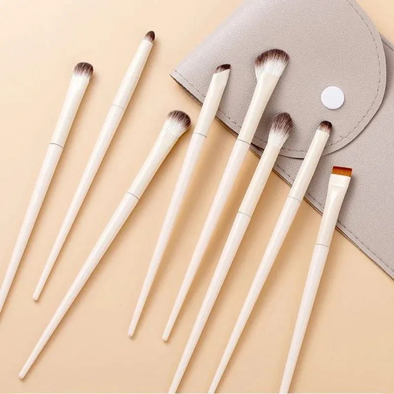 5/6/8/10 pçs pincéis de maquiagem de olho natural conjunto detalhe sombra escova pincel de maquiagem branco ultra macio sombra delineador ferramenta de maquiagem — image 6