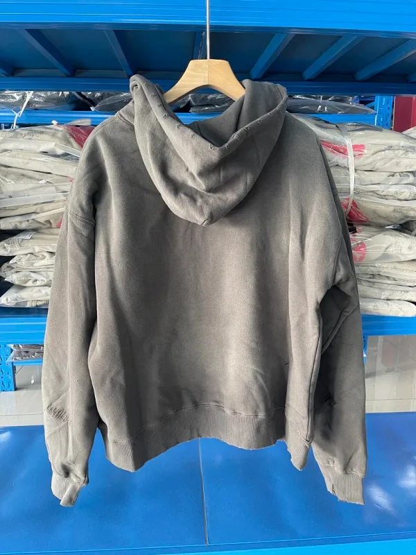 24FW SAINT Vintage Angel Printed Distressed Women Men Hooded Sweatshirt Hoodies Oversized Men Casual Cotton Pullover Hoodie
