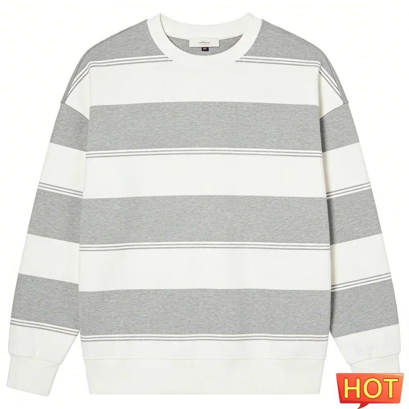 Simple Fashion Striped Pattern Sweatshirts For Men Casual Autumn 3D Printed Long Sleeve Hoodies Loose Daily Wear Basic Pullovers — image 9